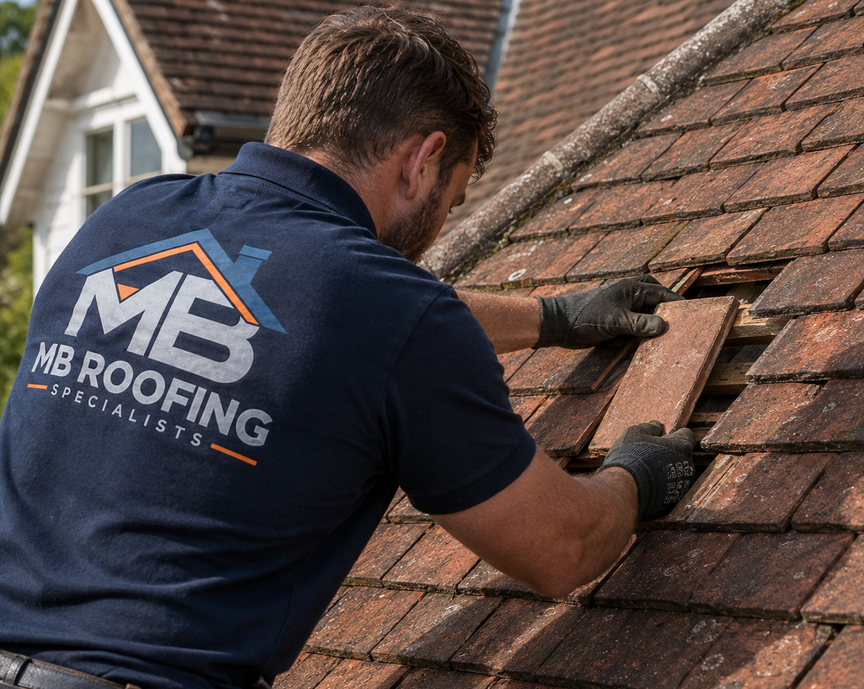 Tile Replacement carried out by MB Roofing Specialists in Kent