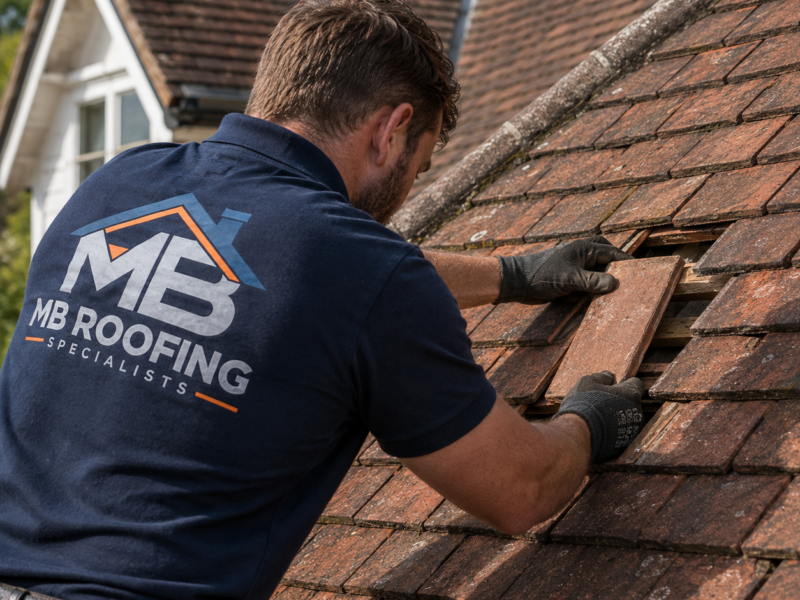 Tile Replacement carried out by MB Roofing Specialists in Kent
