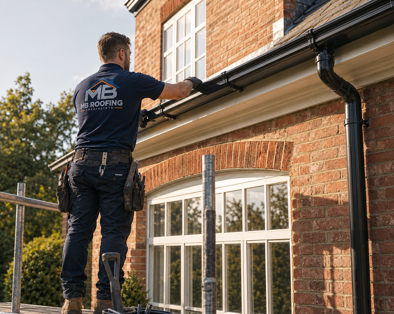 Gutter Installation and Cleaning carried out by MB Roofing Specialists in Kent
