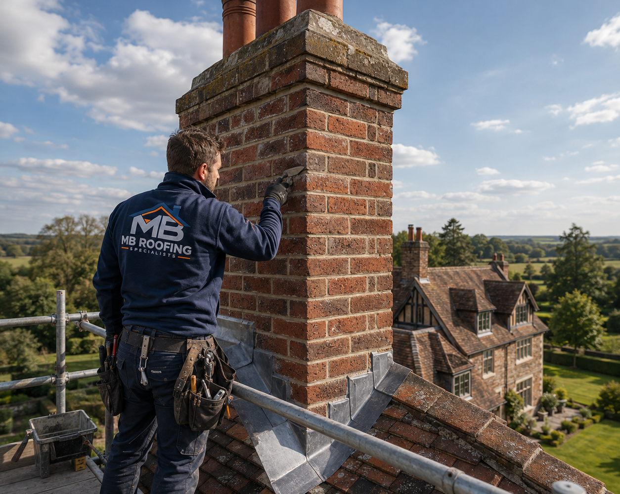 Chimney Repairs carried out by MB Roofing Specialists in Kent