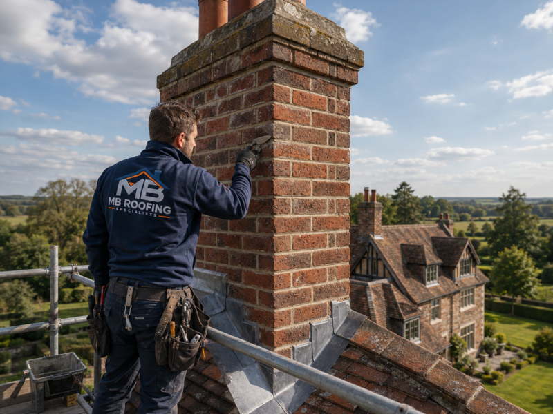Chimney Repairs carried out by MB Roofing Specialists in Kent